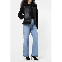 French Connection Camry Faux Suede S/less Gilet Black Maat: M | Gilets Outlet | Dames | Zwart