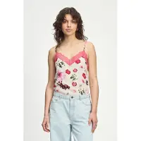 Pom Amsterdam Top - Cami Bouquet Cream Maat: 34 | Onderhemden Outlet | Dames | Wit