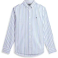 Tommy Hilfiger Flex Poplin Bold White/stripe Maat: XL | Casual Overhemden Outlet | Heren | Wit