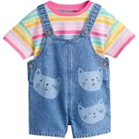 Next Set turquoise / blauw denim / geel / pink