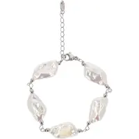 Usha Armband zilver / parelwit
