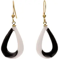 Usha WHITE LABEL Oorbellen goud / zwart / wit