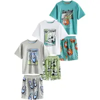 Next Nachtkledij turquoise / grijs / lichtgroen / wit