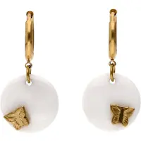 IZIA Oorbellen goud / wit