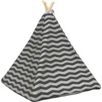 vidaXL Huisje voor huisdieren met kussen Wit en Grijs 60 x 60 x 70 cm