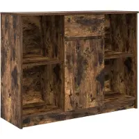 vidaXL Dressoir met lade 101x35x76 cm spaanplaat gerookt eikenkleurig