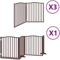 vidaXL Hondenhek inklapbaar 10 panelen 800 cm populierenhout bruin