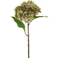 Easyplants | Kunst Hortensia Deluxe 55 cm groen/paars | Zijde | Nepbloemen | paars | Onderhoudsvrij | Kant-en-klaar