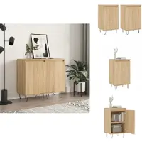 vidaXL Dressoir - Dressoirs - Kast - Wandkast - Dressoirs 2 st 40x35x70 cm bewerkt hout sonoma eikenkleurig