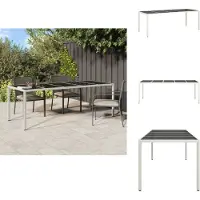 vidaXL Tuintafel - Tuintafels - Terrastafel - Buitentafel - Tuintafel 250x100x75 cm poly rattan en gehard glas wit