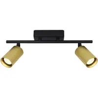 ITALUX Tris - Tweelichtsreflector - Zwart & Goud - Staal & Aluminium - IP20
