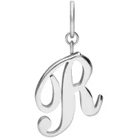 Lucardi Dames Stainless steel bedel letter - Hanger - Staal - Zilverkleurig