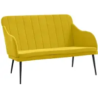 vidaXL Bankje 110x76x80 cm fluweel geel