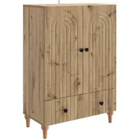 vidaXL Dressoir Artisanaal eiken 66 x 34,5 x 95 cm Bewerkt hout
