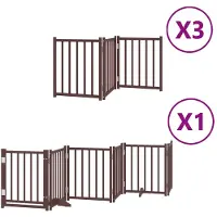 vidaXL Hondenhek inklapbaar 15 panelen 750 cm populierenhout bruin