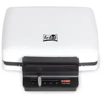 Fritel Wafelijzer - WA 1230 - Wafelmaker met Vaste Platen - Wafelmachine met Anti-Aanbaklaag - Wafelbakijzer voor 4x7 Wafel - Traditionele Belgische Wafels - Wit - 1200W