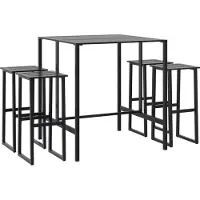 vidaXL 5-delige tuinset, zwart, gepoedercoat staal