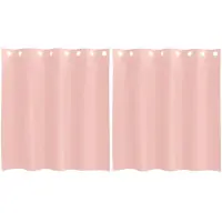 vidaXL Gordijnen voile met doorvoertules 2 st 140x140 cm roze