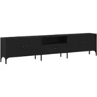 vidaXL TV Kast 200 x 25 x 44 cm Zwart eiken Bewerkt hout