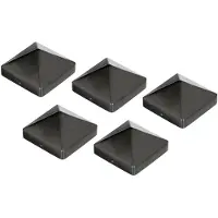 Alberts 839925 paalkap voor houten palen | hoge vorm | gegoten aluminium | antraciet-metallic | 90 x 90 mm | Set van 5