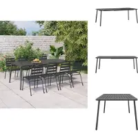 vidaXL Tuintafel - Tuintafels - Eettafel - Eet Tafel - Tuintafel 200x100x71 cm staal antracietkleurig