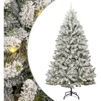 vidaXL Kunstkerstboom met 300 LED Groen en Wit 270 cm PVC en Metalen