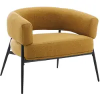 Sweeek - Fauteuil stof gebogen rugleuning metalen frame l 81,5 x b 72,5 x h 69 cm - cristo