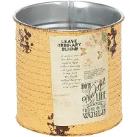 Viana Decoratieve plantenpot van blik in abrikooskleur, metalen pot Ø11cm H1