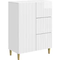 vidaXL Dressoir met lade Hoogglans Wit 66 x 34,5 x 90 cm Bewerkt hout