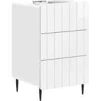 vidaXL Nachtkastje met lade Hoogglans Wit 43x 41 x 68 cm Bewerkt hout