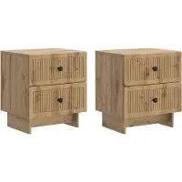 vidaXL Nachtkastje 2 st Artisanaal eiken 43 x 34,5 x 47,5 cm