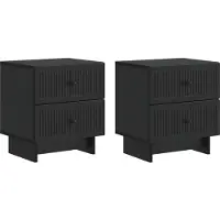 vidaXL Nachtkastje 2 st Zwart 43 x 34,5 x 47,5 cm Bewerkt hout