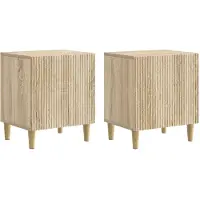 vidaXL Nachtkastje 2 pcs Sonoma Eiken 43 x 34,5 x 50 cm Bewerkt hout