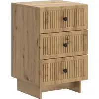 vidaXL Nachtkastje Artisanaal eiken 43 x 41 x 66,5 cm Bewerkt hout