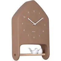 Karlsson Love Birds Wandklok | 20x32x7.1cm | Mocha bruin