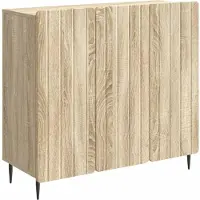 vidaXL Dressoir Sonoma Eiken 89 x 34,5 x 82 cm Bewerkt hout