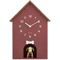 Karlsson Klok Dog House Burgundy Red Wooden Roof
