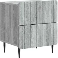 vidaXL Nachtkastje 2 st Grijs sonoma 43 x 34,5 x 49,5 cm Bewerkt hout