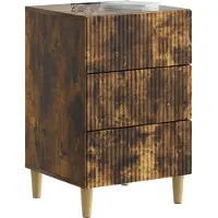 vidaXL - Nachtkastje - Gerookt - eiken - 43 - x - 41 - x - 66,5 - cm - Bewerkt - hout