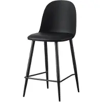 Huisenthuis.nl Barkruk Xyron Zwart - Kunstleer - Set van 2 - Geschikt voor kookeiland - Met rugleuning - Zithoogte 66 cm - Zitdiepte 45 cm