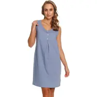 Doctor Nap Katoenen Nachthemd Borstvoeding Zwangerschap TCB.7460 Sky Blue 38 / M