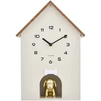 Karlsson Dog House Wandklok | 26.5x36.5x11.5cm | Warm grijs