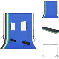 vidaXL Studiolampen Softbox - Achtergrondset 5 stuks - 300 cm frame - Fotografie op locatie - Fotostudio Set