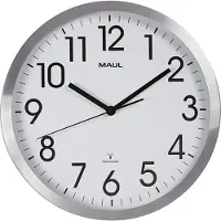 MAUL Move aluminium wandklok zilvergrijs met witte wijzerplaat (Ø 30,5 cm)