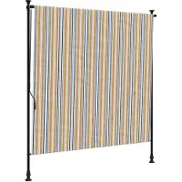 vidaXL Rolgordijn voor buiten 200x270 cm stof en staal geel en wit