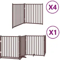 vidaXL Hondenhek inklapbaar 12 panelen 960 cm populierenhout bruin