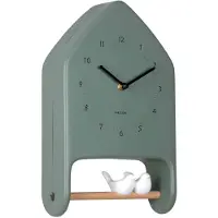 Karlsson Love Birds Wandklok | 20x32x7.1cm | Jungle groen