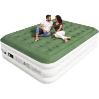 Ren Luchtbed met Ingebouwde Pomp - Luchtmatrass - Luchtbed - voor 2 Personen - Zelfopblazend - Groen - 203cm x 152cm x 40cm