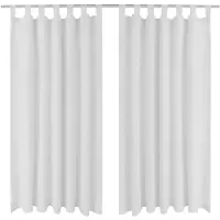 vidaXL Micro-Satijnen Gordijnen met Ringen 140 x 175 cm 2 stuks (Wijnrood)