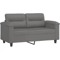 vidaXL 3-delige Loungeset met kussens microvezelstof donkergrijs